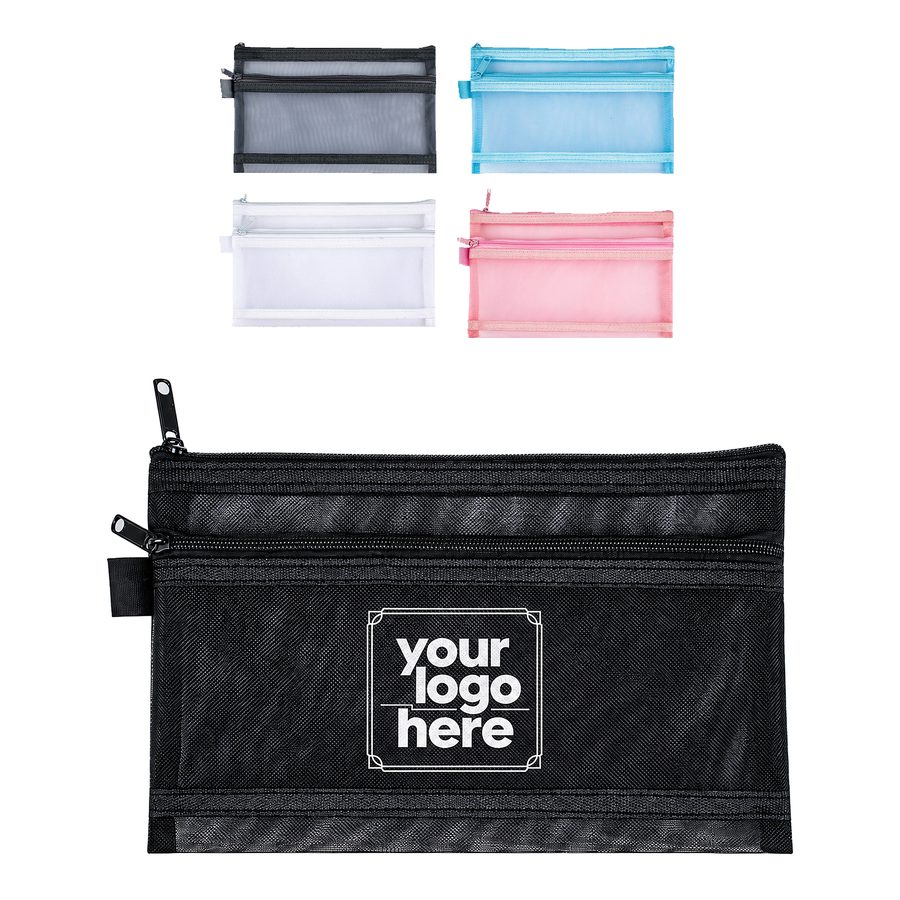 Double-Layer Mesh Stationery Bag