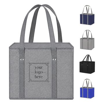 Structured Non-Woven Shopping Tote With Extended Handles