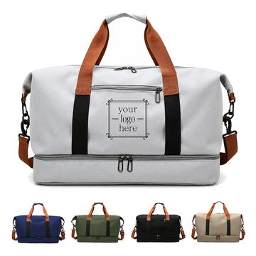 Oxford Cloth Gym And Travel Duffel Bag With Shoe Storage