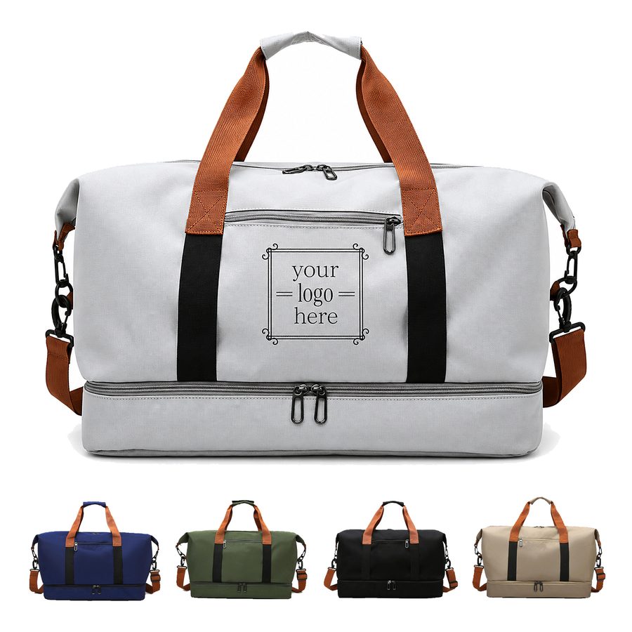 Oxford Cloth Gym And Travel Duffel Bag With Shoe Storage