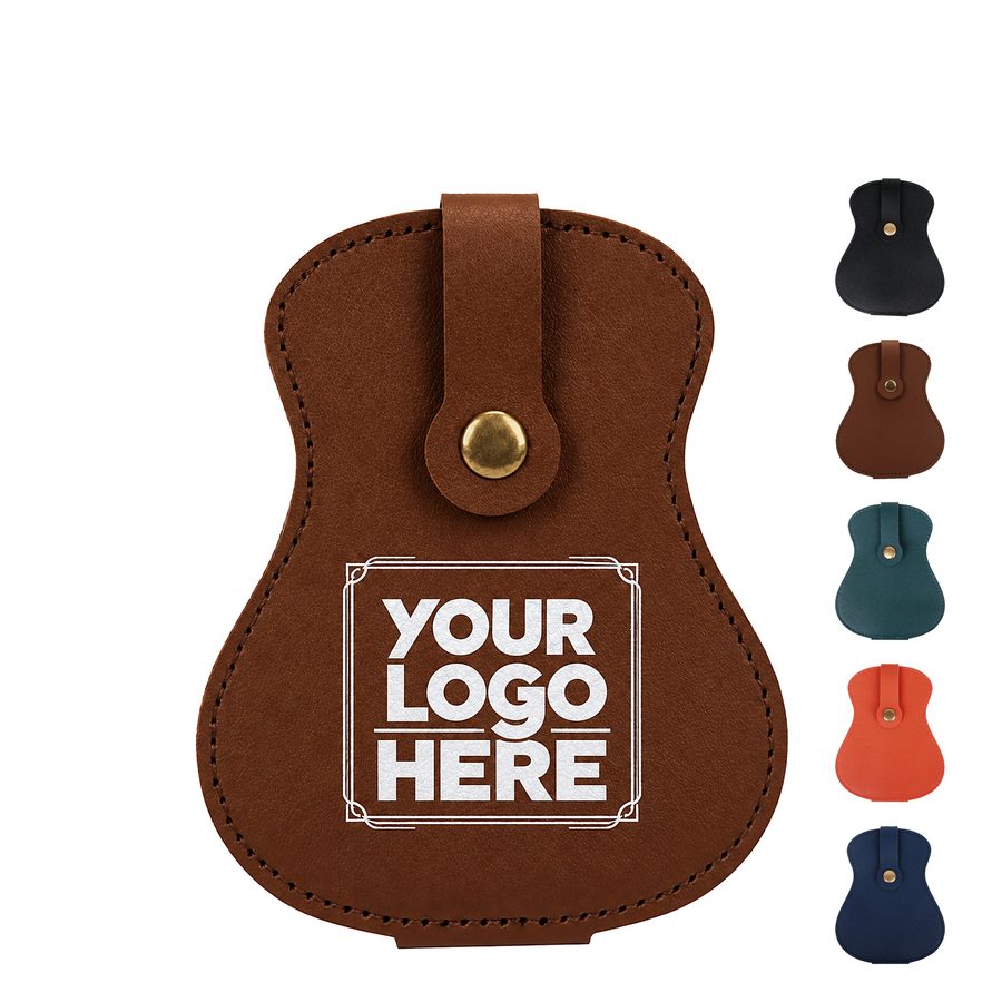 Leather Guitar Pick Case With Snap Closure