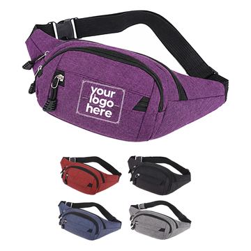 Oxford Fabric Zippered Waist Bag