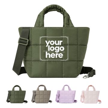 Quilted Nylon Tote And Crossbody Bag