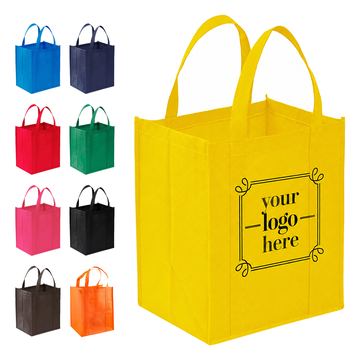 Nonwoven Grocery Tote With Reinforced Handles And Detachable Bottom Insert