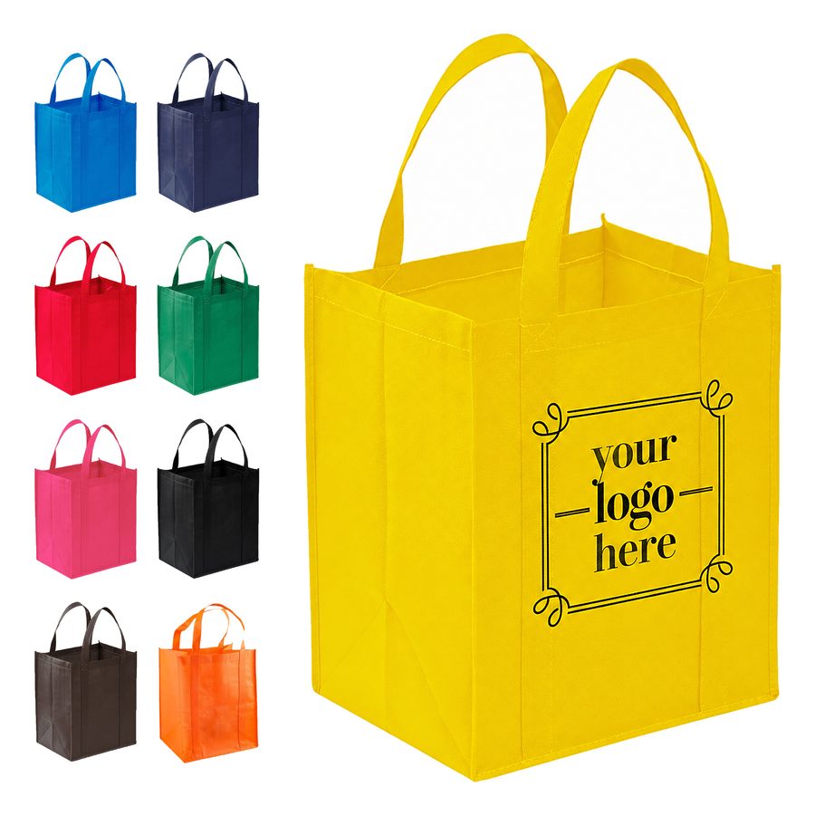 Nonwoven Grocery Tote With Reinforced Handles And Detachable Bottom Insert