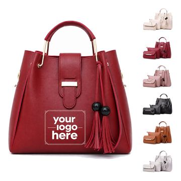 Three-Piece Handbag Set With Tote, Crossbody Pouch And Zip Purse