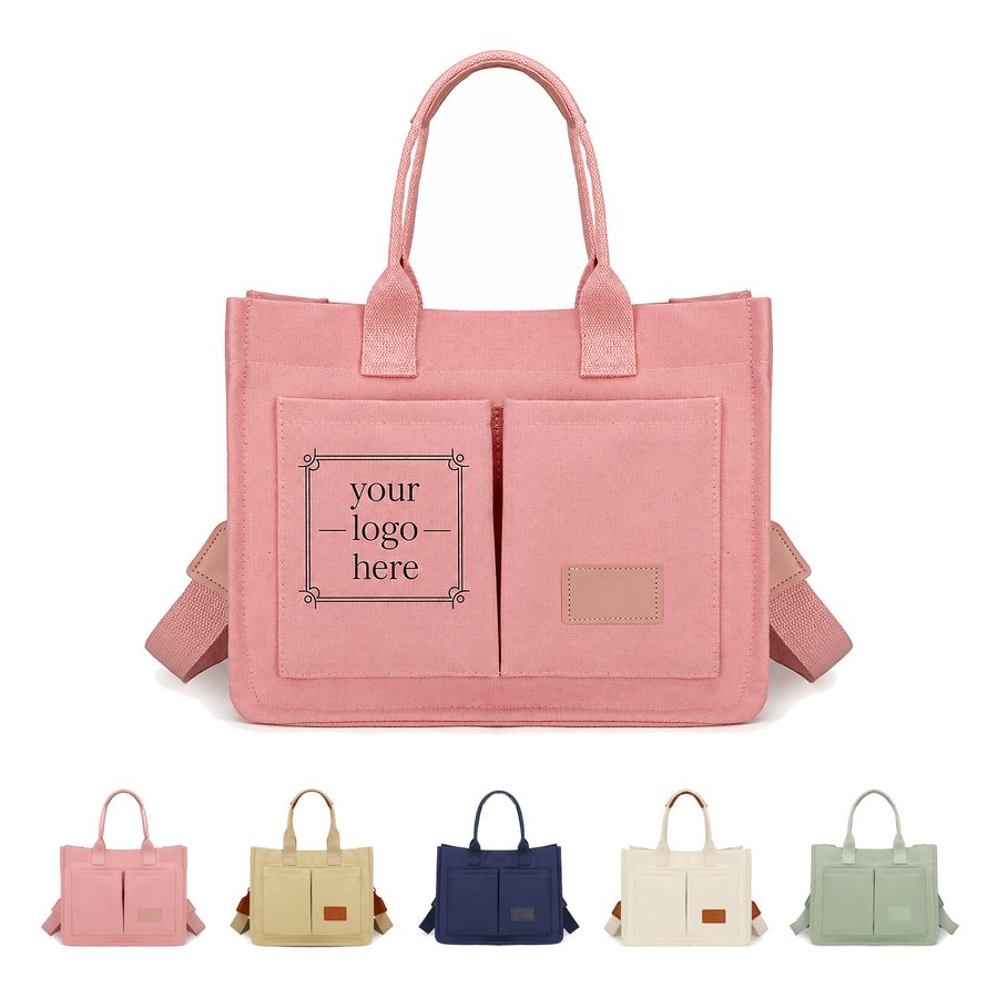 Waterproof Canvas Tote Bag With Polyester Lining And Upright Base