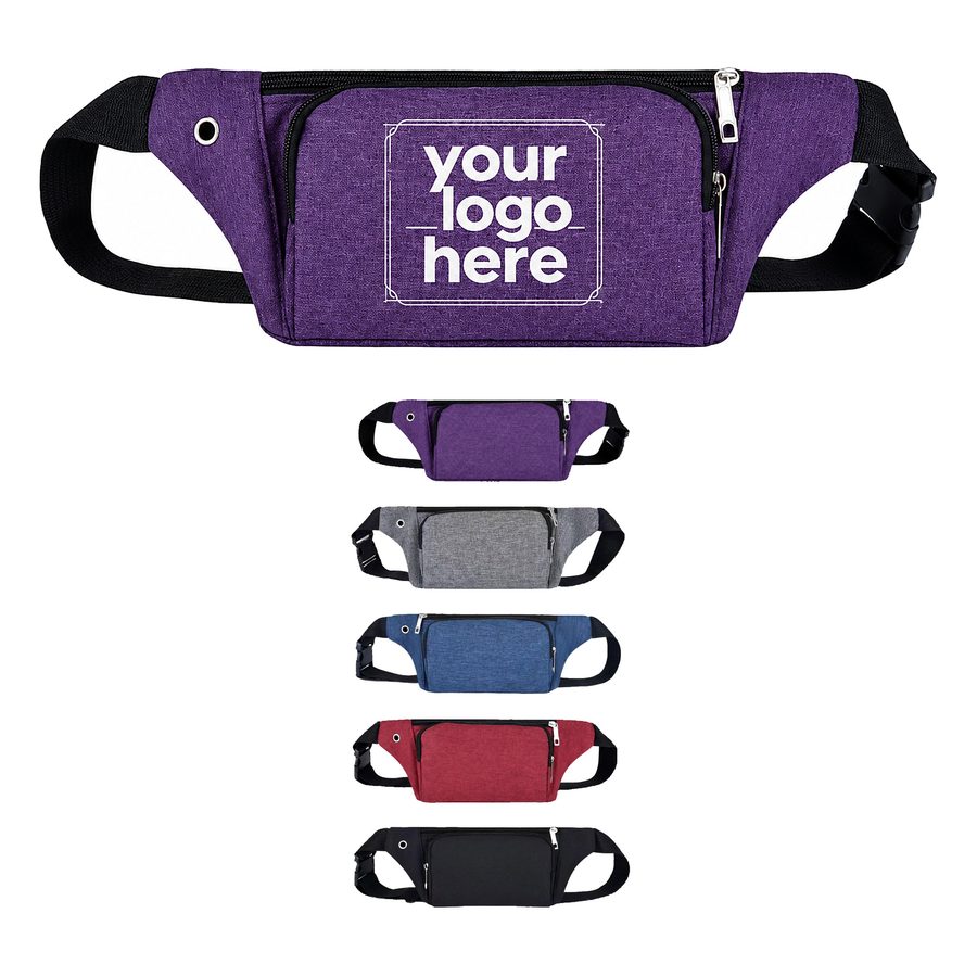 Waterproof Oxford Fabric Waist Bag With Side Headphone Port