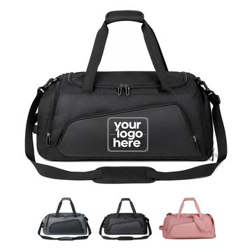 Oxford Fabric Travel Duffel With Shoe Compartment