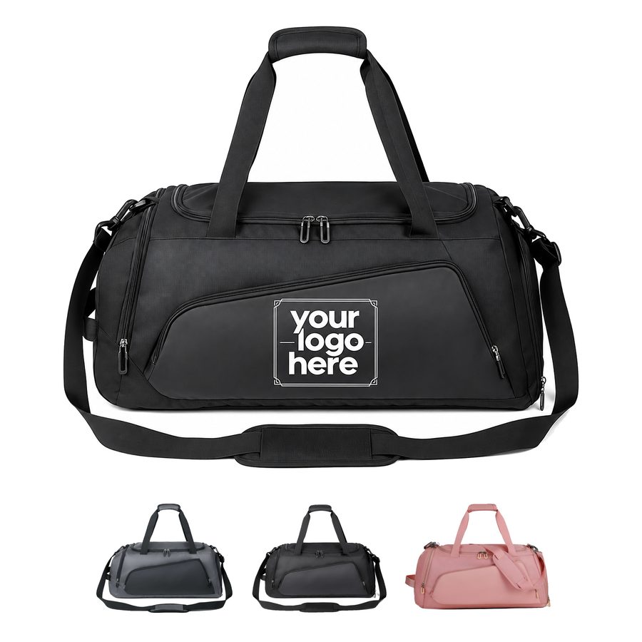Oxford Fabric Travel Duffel With Shoe Compartment