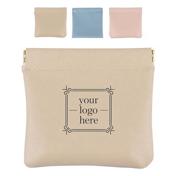 Spring-Frame Coin Pouch With Snap Closure