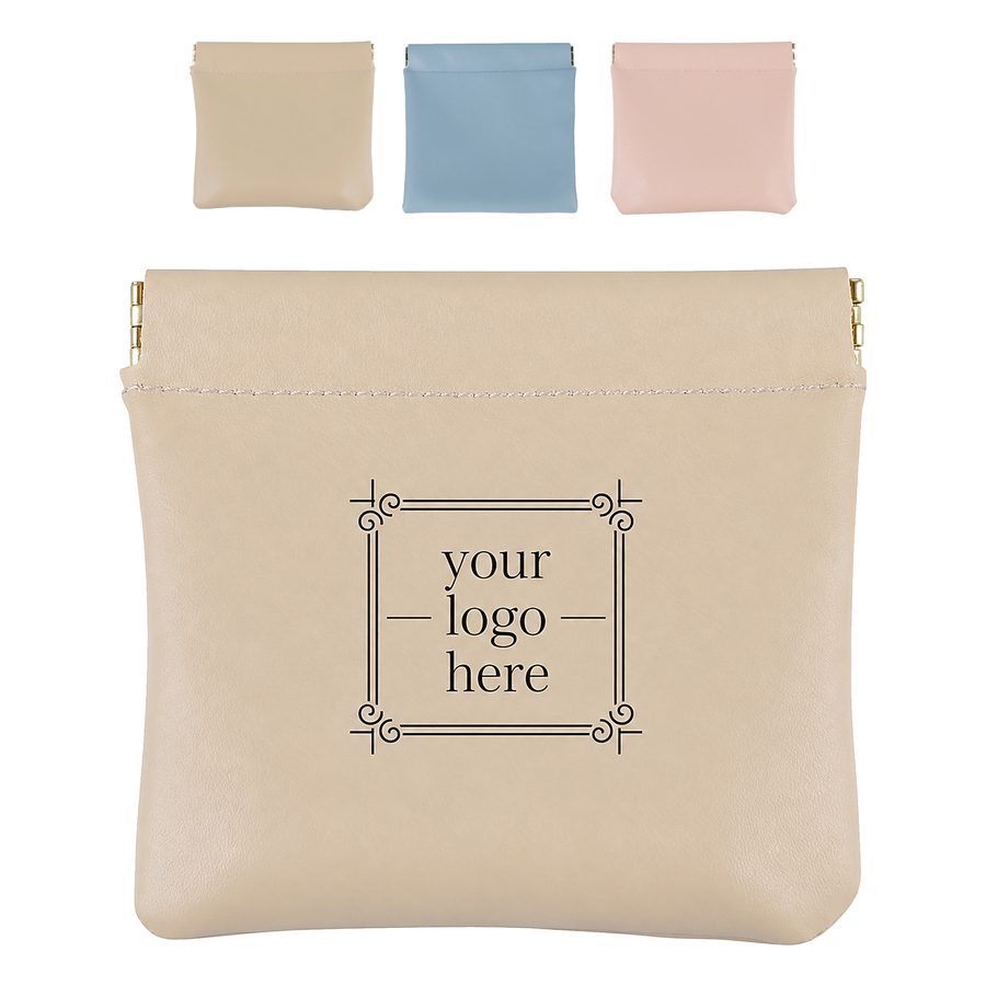 Spring-Frame Coin Pouch With Snap Closure