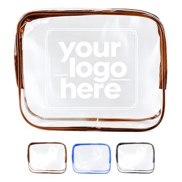 Clear Zippered Travel Cosmetic Bag
