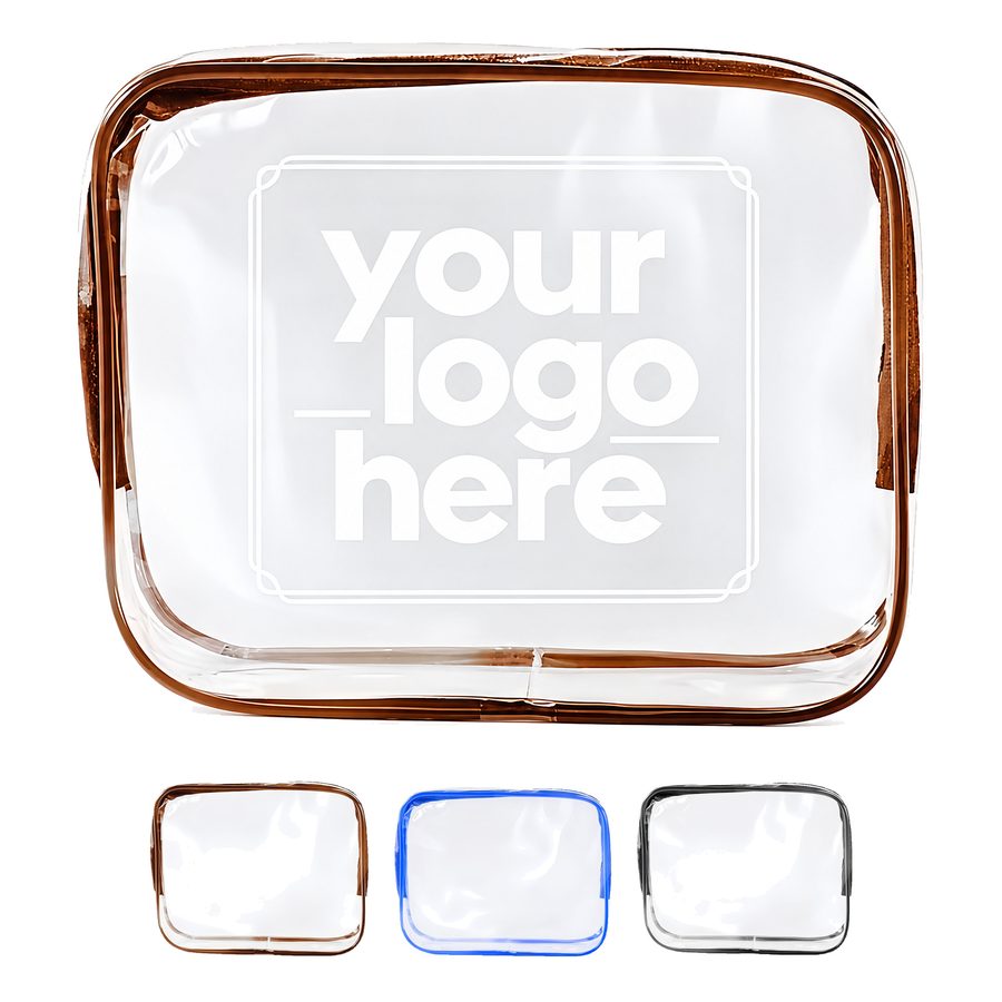 Clear Zippered Travel Cosmetic Bag