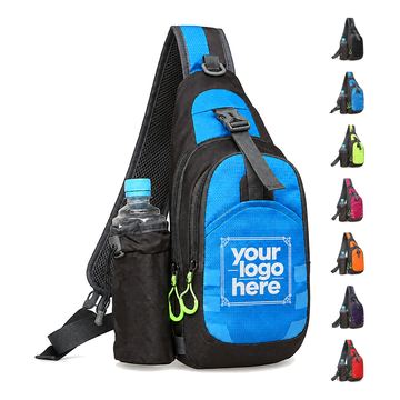 Nylon Chest Bag With Detachable Water Bottle Pouch