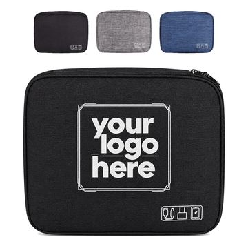 Three-Compartment Waterproof Electronics Organizer Bag