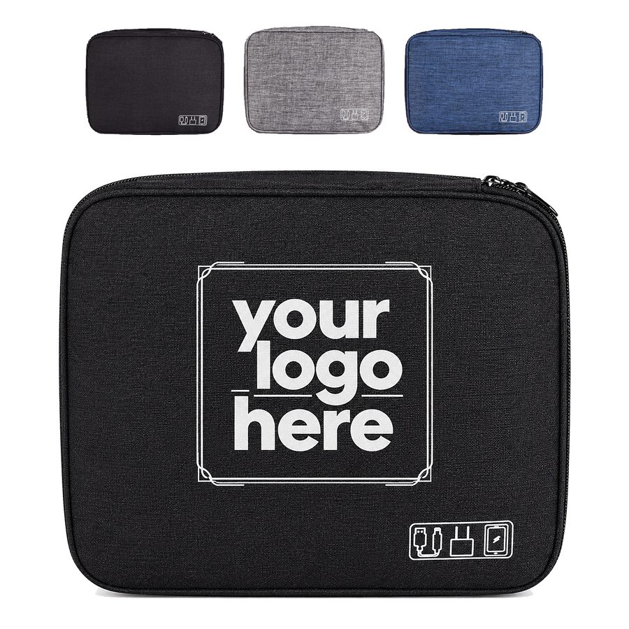 Three-Compartment Waterproof Electronics Organizer Bag