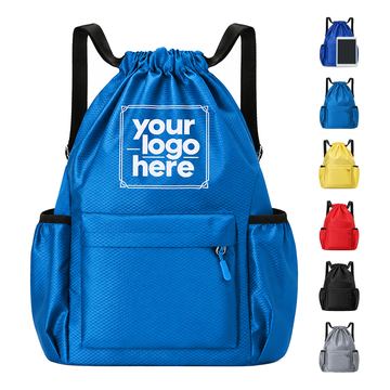 Water-Resistant Nylon Backpack With Wet And Dry Pocket