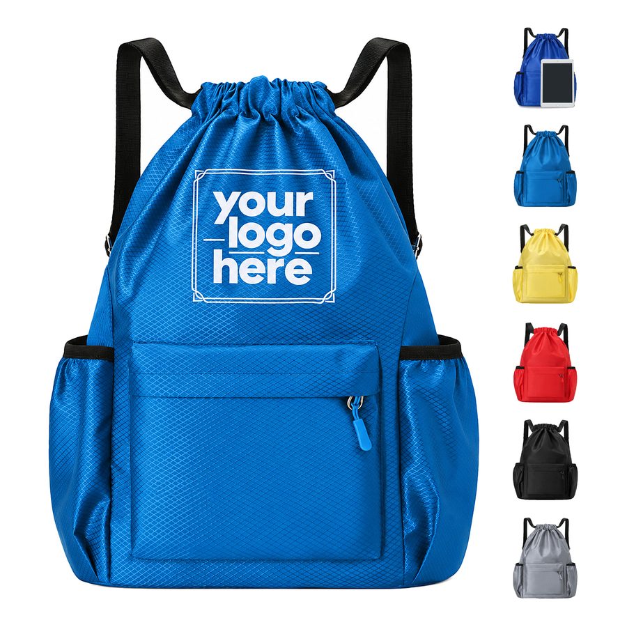Water-Resistant Nylon Backpack With Wet And Dry Pocket
