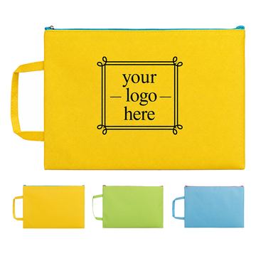 Colorful Grid Zipper Document Bag