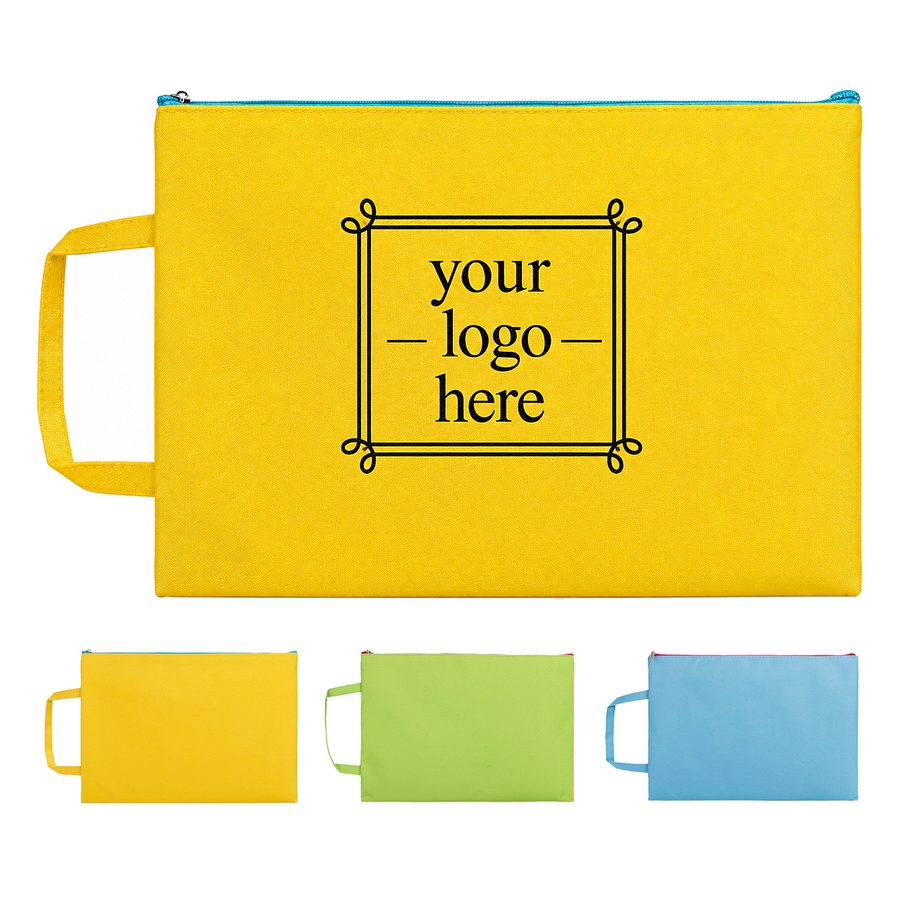 Colorful Grid Zipper Document Bag
