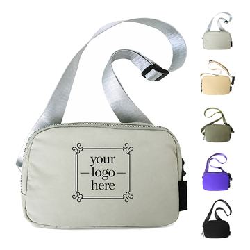Wide-Strap Crossbody Zipper Bag