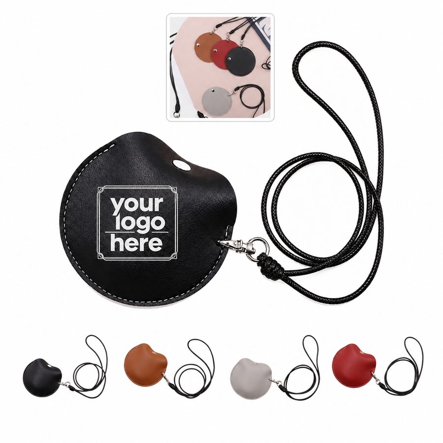 Leather Headset Carrying Case With Hook And Cord