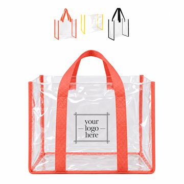 Clear Vinyl Stadium Tote With Color Trim