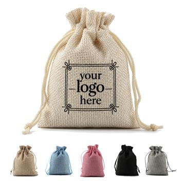 Lined Burlap Drawstring Gift Bags