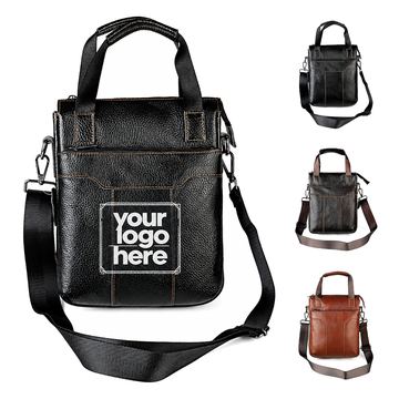 Top-Grain Cowhide Shoulder Bag With Adjustable Strap