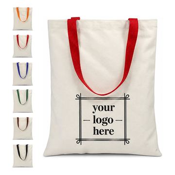 Vertical Webbing Canvas Tote Bag