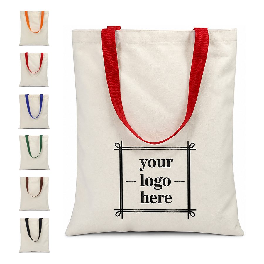 Vertical Webbing Canvas Tote Bag