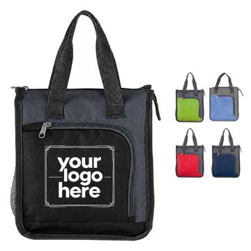 Oxford Cloth Insulated Lunch Tote With Pockets