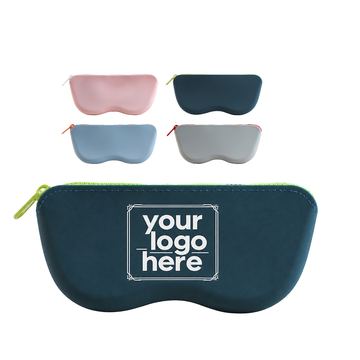 Soft Silicone Zippered Eyeglass Pouch