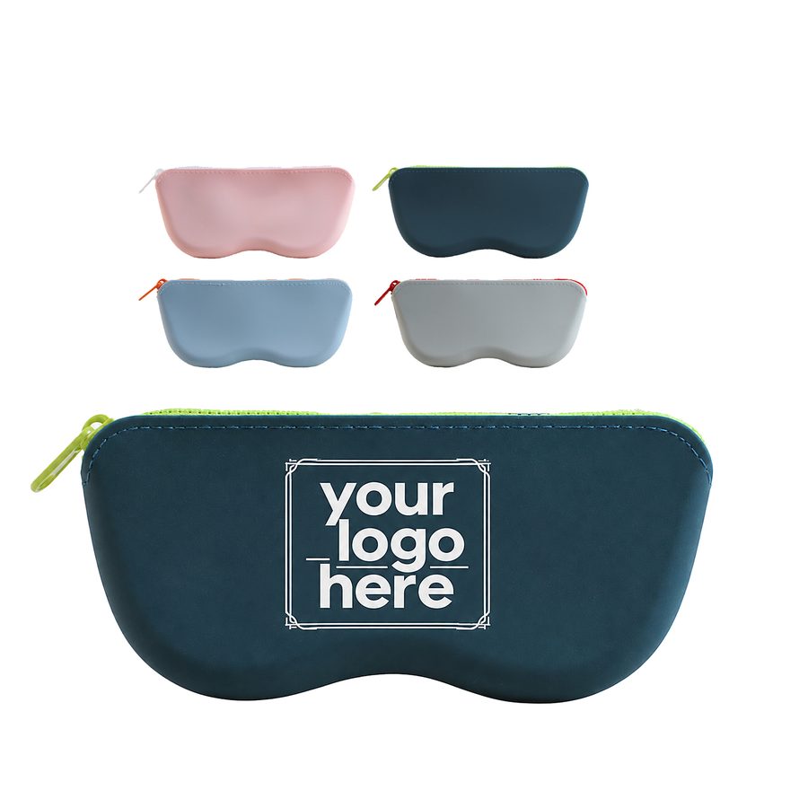 Soft Silicone Zippered Eyeglass Pouch