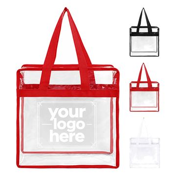 Large Clear Zippered Tote Bag