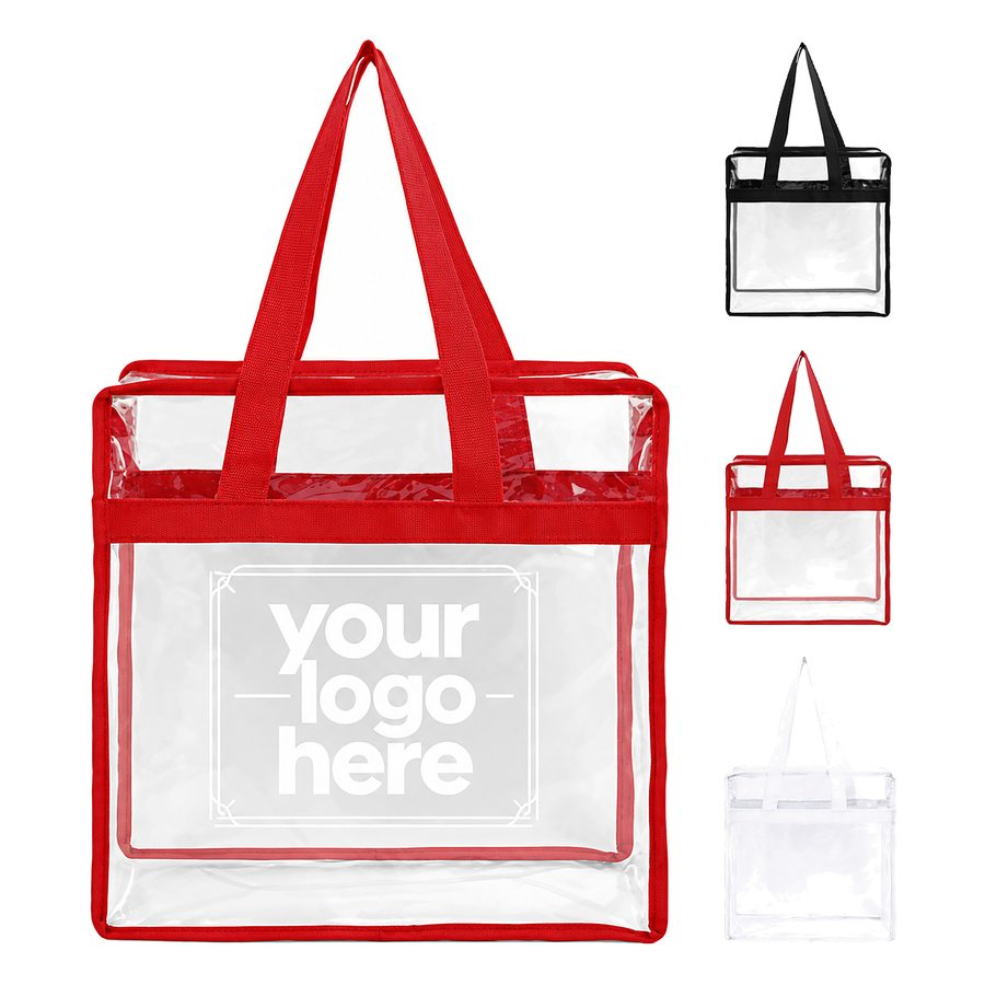Large Clear Zippered Tote Bag