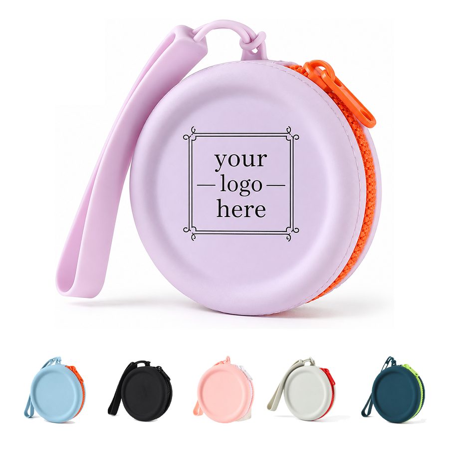 Round Silicone Earphone Storage Pouch