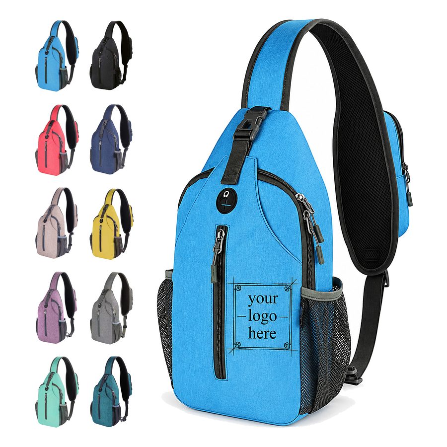 Water-Resistant Sling Backpack With Mesh Pocket