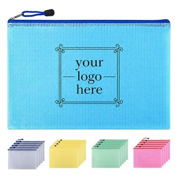 Translucent Mesh Zipper Document Bag
