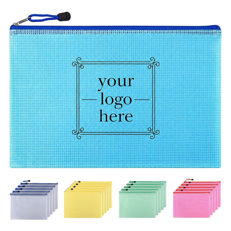 Translucent Mesh Zipper Document Bag