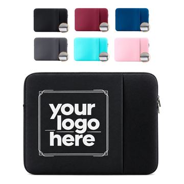 Velvet-Lined Laptop Sleeve With Accessory Pocket