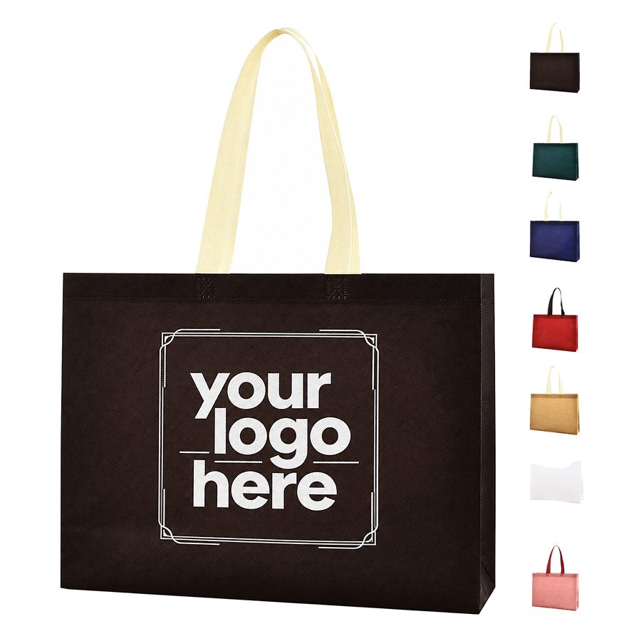 Large Square Non-Woven Grocery Tote With Reinforced Straps