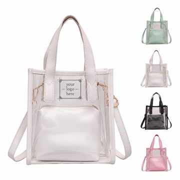 Clear Shoulder Tote With Zippered Inner Pouch