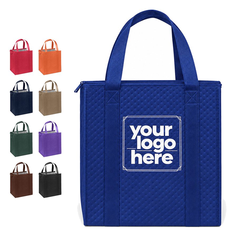 Thermal Foil-Lined Lunch Cooler Tote With Bottom Insert