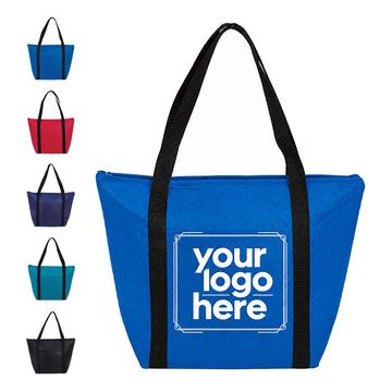 Foil-Lined Zipper Cooler Tote With Front Pocket