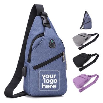 Oxford Cloth Sling Bag With Interior Divider