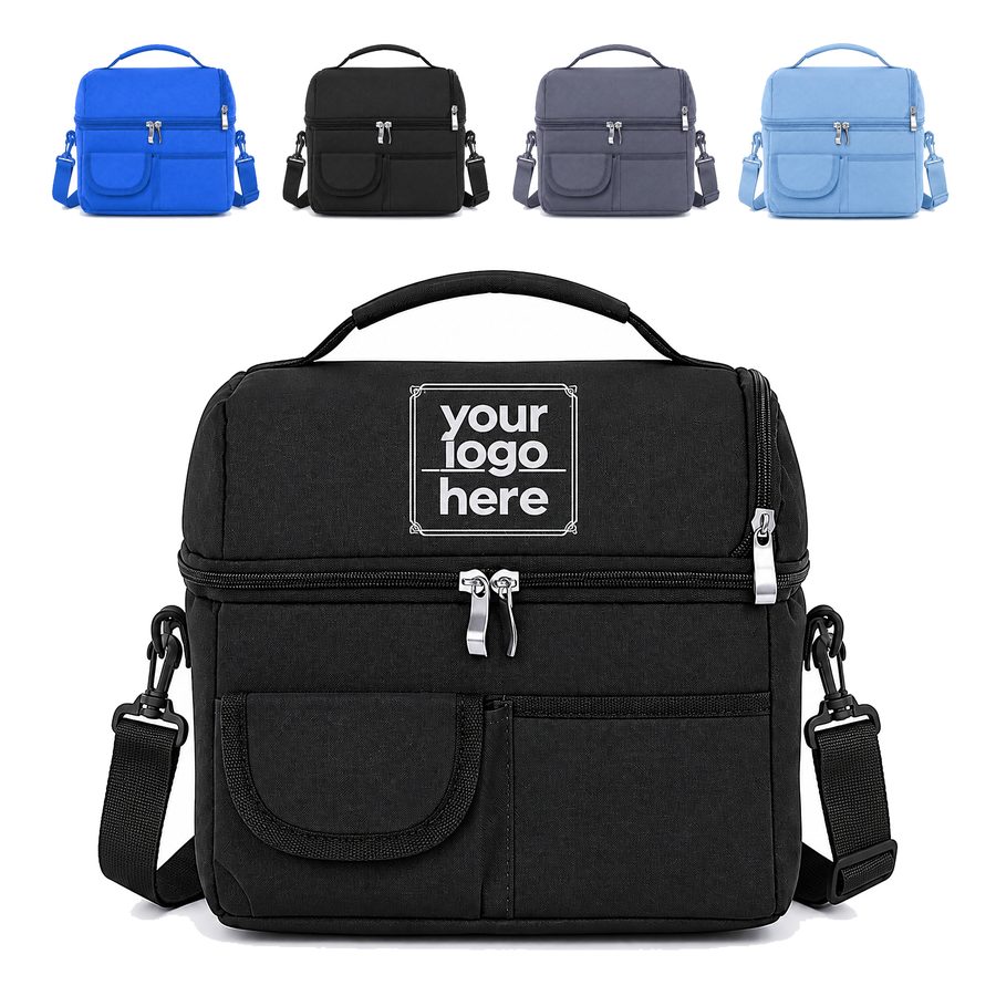 Arched-Lid Oxford Fabric Lunch Cooler Bag