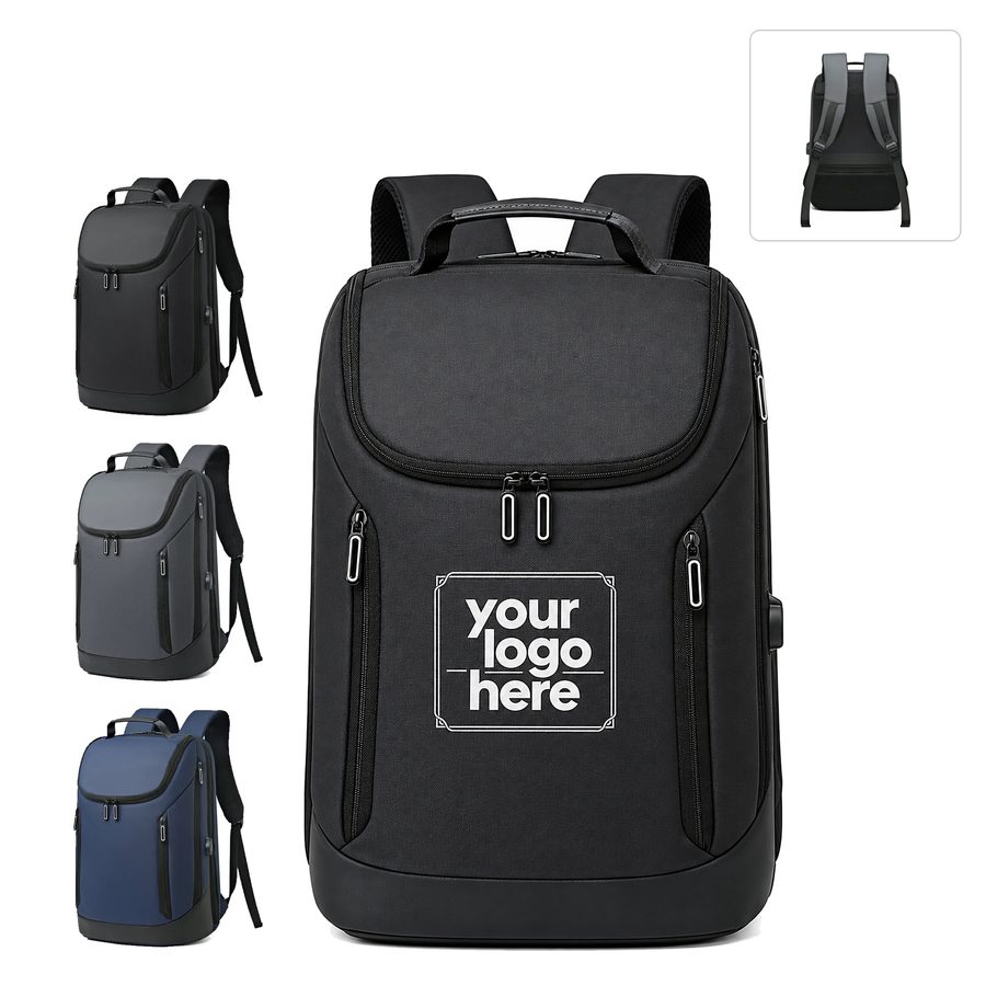Clamshell Laptop Backpack With Padded Shoulder Straps