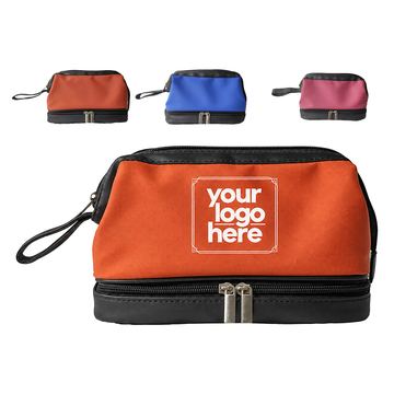 Two-Compartment Nylon Toiletry Bag